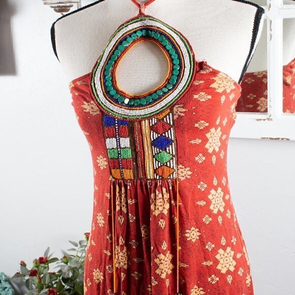 Label By Ritu Kumar Beaded Boho Dress Size 2 - Picture 2 of 6